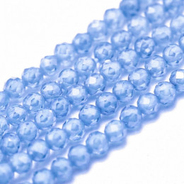 Cubic Zirconia бусины фианит 2мм небесный цена за нить ~169шт  