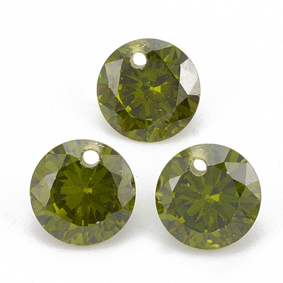 LUX Подвеска 6мм Cubic Zirconia фианит зеленый цена за 5шт LUX Подвеска 6мм Cubic Zirconia фианит зеленый цена за 5шт