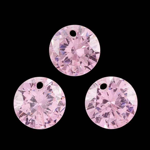 LUX Подвеска 8мм Cubic Zirconia фианит роза цена за 1шт LUX Подвеска 8мм Cubic Zirconia фианит роза цена за 1шт
