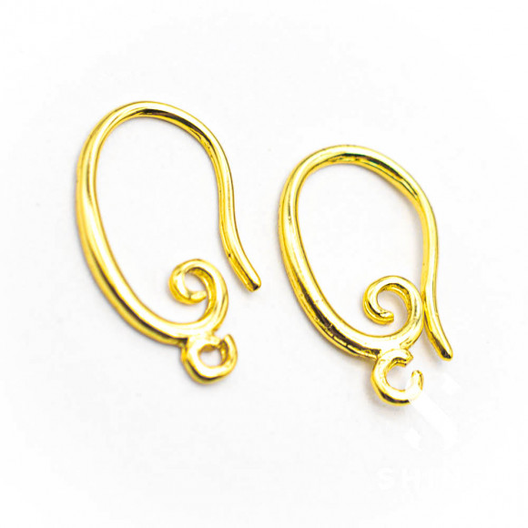 LUX Швензы крючки 19х11мм позолота 18К гипоал. цена за 2шт 