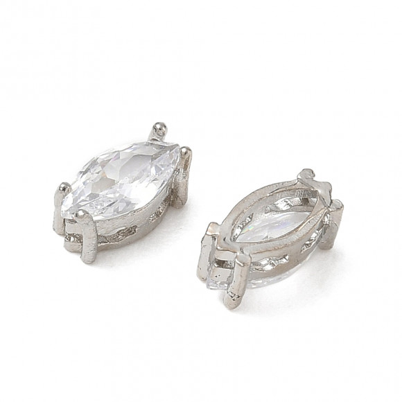 LUX Маркиз Cubic Zirconia 8х4мм родий цена за 1шт LUX Маркиз Cubic Zirconia 8х4мм родий цена за 1шт