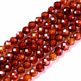 Cubic Zirconia бусины фианит 2мм темный топаз цена за нить ~178шт 